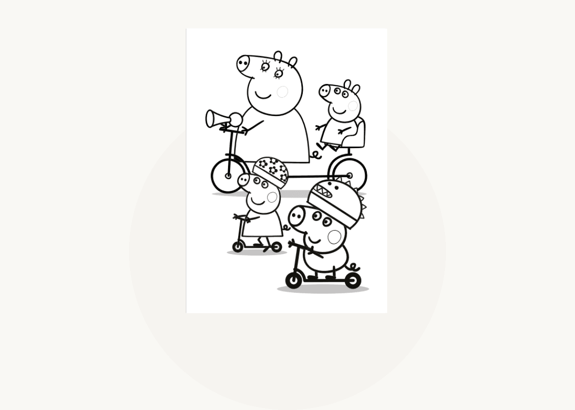 KolorowankaPeppaNaRowerze
