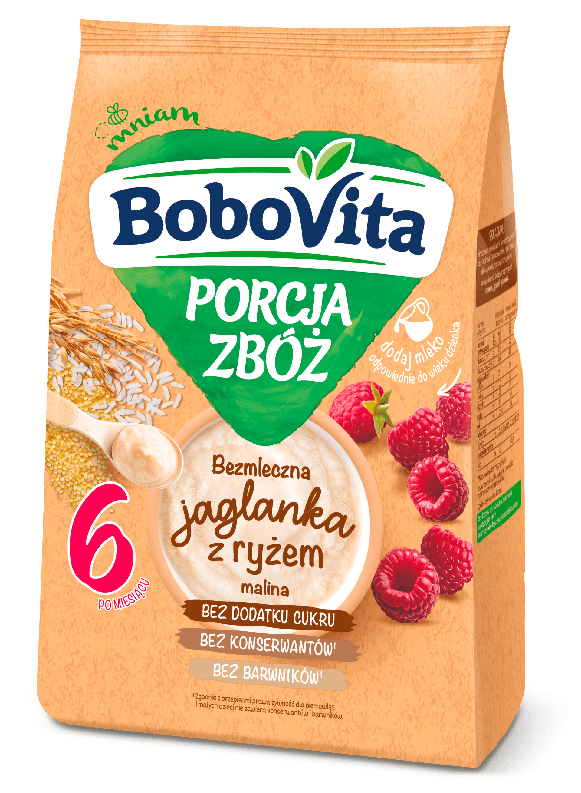 bezmleczna jaglanka z ryżem malina